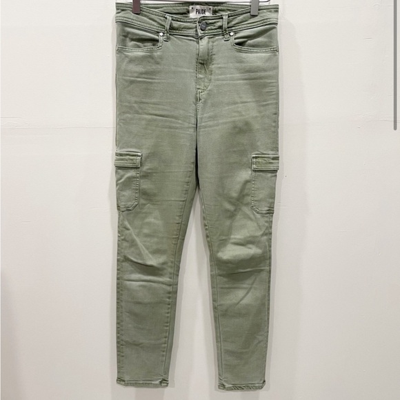 Paige Hoxton Skinny Ankle Cargo Pants in Green Size 27 - Picture 2 of 12